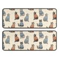 thumbnail image 1 of Cat and Sweater Beige Pattern Anti Fatigue Kitchen Rugs Set Of 2, Non Slip Washable Decorative Floor Mats for Sink Laundry and Home Use, 17"x47", 1 of 5