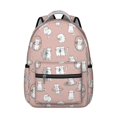 thumbnail image 1 of Cat and Yarn Pink Pattern Backpack for School, Cute School Bag with Adjustable Shoulder Straps and Padded Back, 15.3"x11"x7.1", 1 of 5