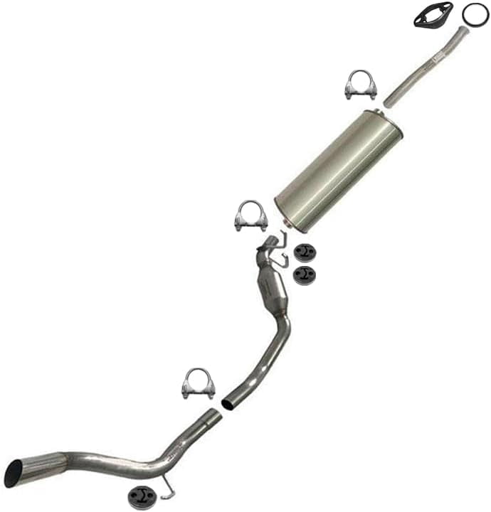 Northeastern Exhaust Intermediate Pipe, Muffler & Resonator with Hangers Fits 2001-2005 Ford Explorer Sport Trac 4.0L - Direct Fit | Stainless Steel System Kit