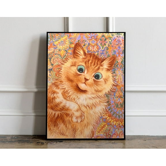 Cat by Louis Wain Art Print, Louis Wain poster, Cat wall decor, Animal Wall Decor, Cat Lovers Gift, Gift for mum, Gift for friend, 8x12 UNFRAMED