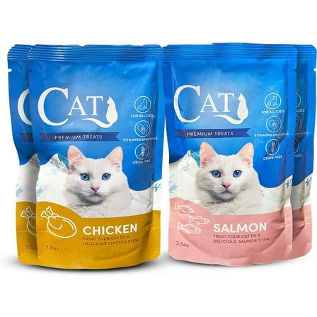 Cat by Scoochie Mixed Variety Pack Premium Gravy Salmon, Chicken Stew Wet Cat Food Topping, 4CT