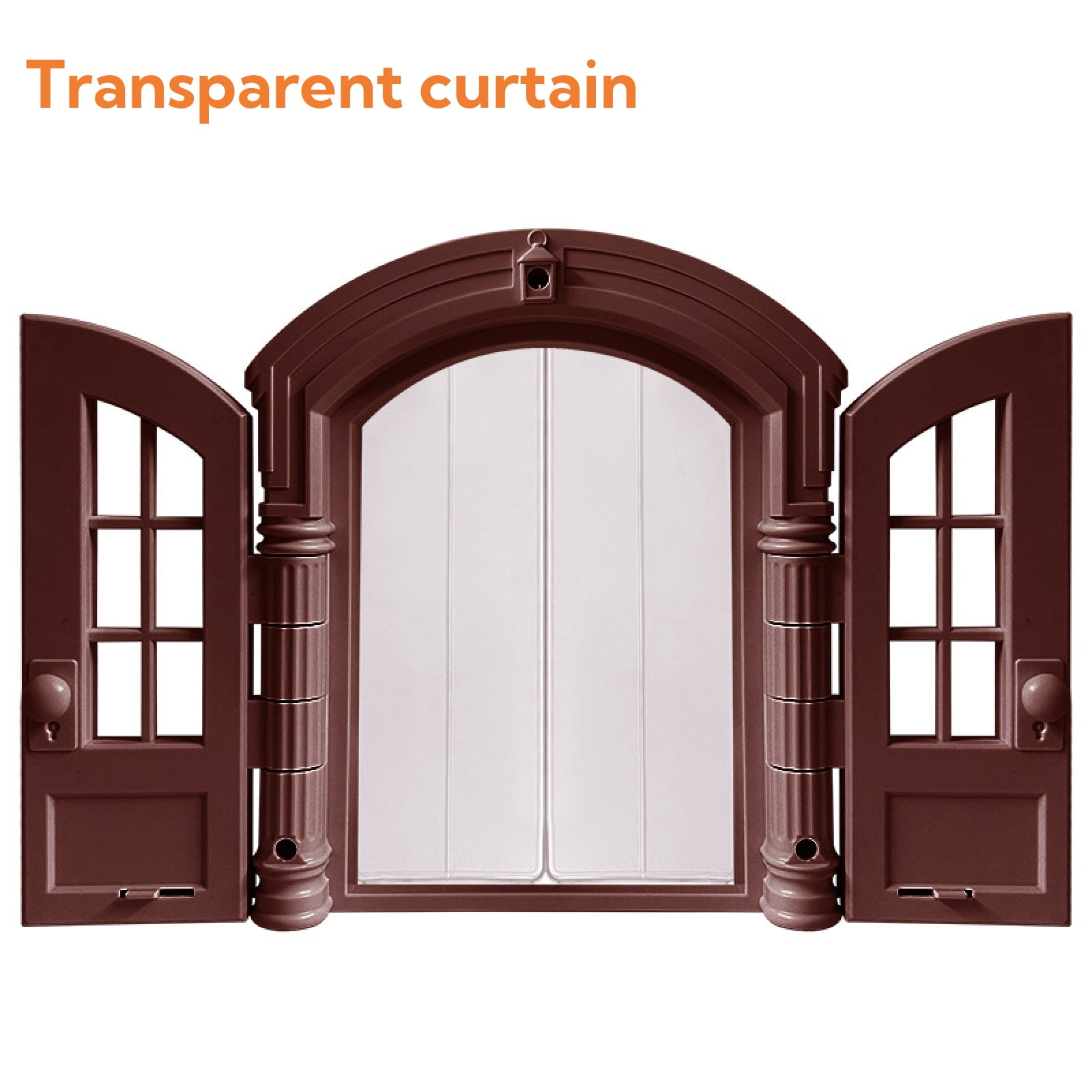 Cat door, French style pet free entry and exit double doors, high