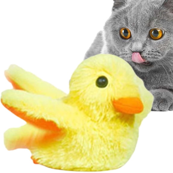 Cat duck toys - USB Rechargeable Soft Cute cat Duck Toy | Electric Plush Bird Cat Toy | Electric Flapping Wings Cat Duck Toy | Stuffed duck Toys For Indoor Cats Exercise