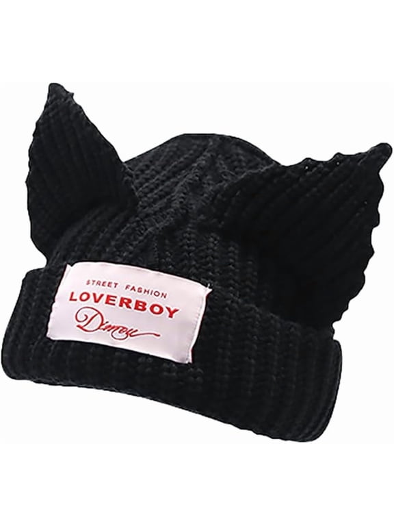 Cat ear hat Cute knit beanie warm loose crochet hat