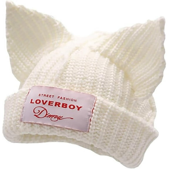 Cat ear hat, nice knit hat, warm loose knit hat