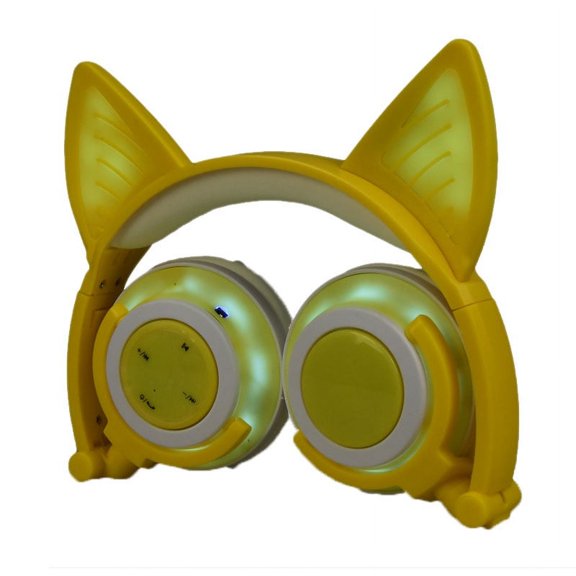 Cat ears glow charging wireless Bluetooth headset fold up