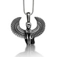 thumbnail image 1 of Cat form bastet pendant necklace for men in silver, Ancient egyptian mythology necklace for husband, Handmade necklace, 1 of 5