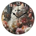 thumbnail image 1 of Cat in Flowers Black 10 inch Wall Clocks Non Ticking Easy to Read Battery Decorative for Home Bathroom Kitchen Bedroom Living Room, 1 of 8