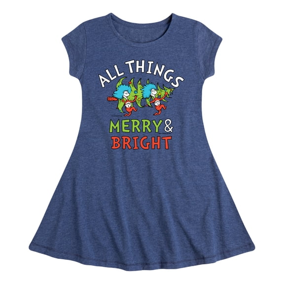 Cat in the Hat - All Things Merry And Bright  - Toddler And Youth Girls Fit And Flare Dress