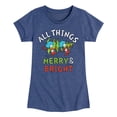 thumbnail image 1 of Cat in the Hat - All Things Merry And Bright  - Toddler And Youth Girls Short Sleeve Graphic T-Shirt, 1 of 6
