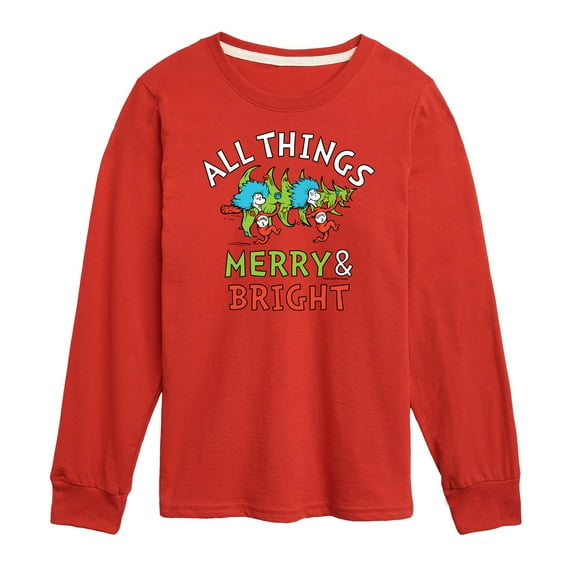 Cat in the Hat - All Things Merry And Bright - Toddler And Youth Long Sleeve Graphic T-Shirt