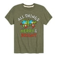 thumbnail image 1 of Cat in the Hat - All Things Merry And Bright - Toddler And Youth Short Sleeve Graphic T-Shirt, 1 of 5