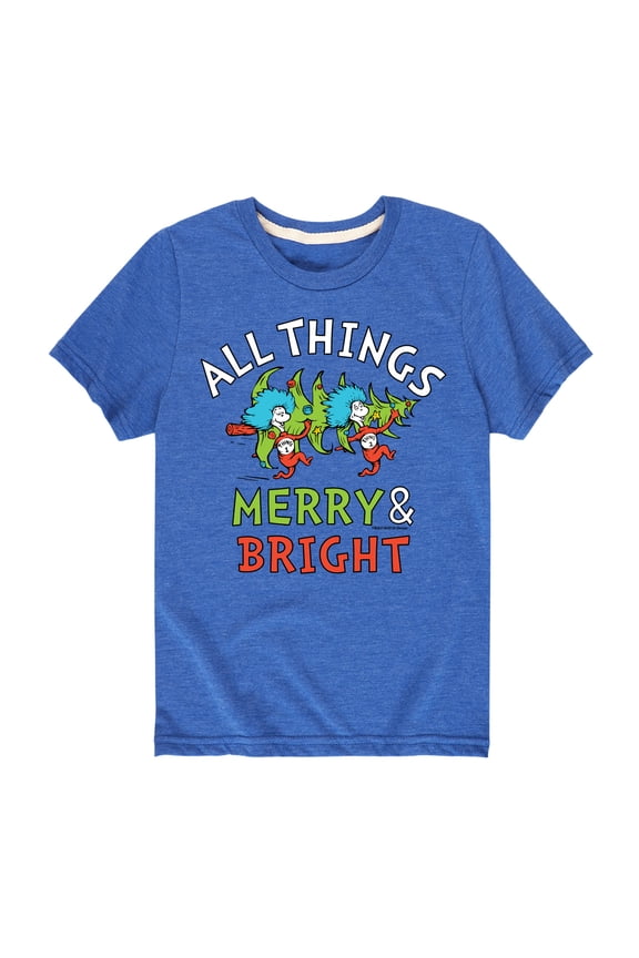 Cat in the Hat - All Things Merry And Bright - Toddler And Youth Short Sleeve Graphic T-Shirt