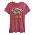 thumbnail image 1 of Cat in the Hat - All Things Merry And Bright - Women's Short Sleeve Graphic T-Shirt, 1 of 5