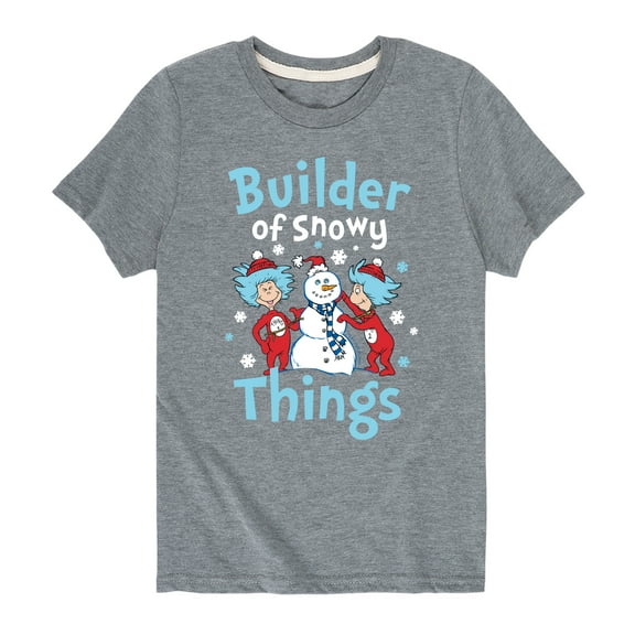 Cat in the Hat - Builder Of Snowy Things - Toddler And Youth Short Sleeve Graphic T-Shirt