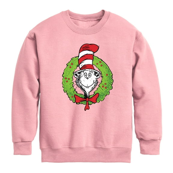 The Cat in the Hat - Cat Wreath - Toddler And Youth Crewneck Fleece Sweatshirt