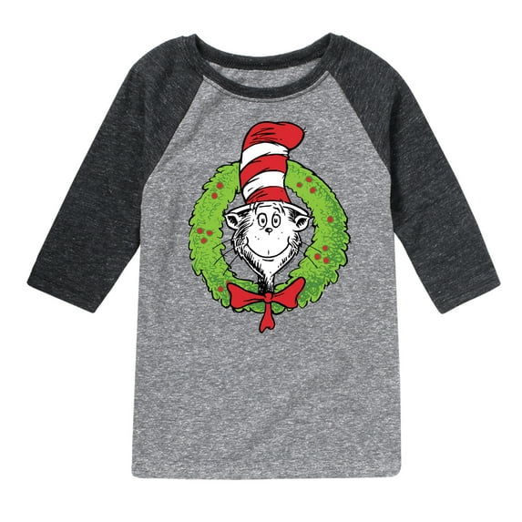 The Cat in the Hat - Cat Wreath - Toddler And Youth Raglan Graphic T-Shirt