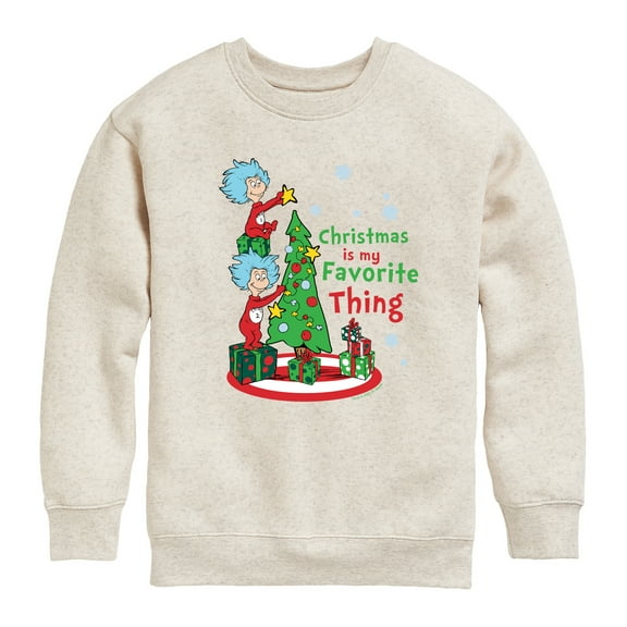 Cat in the Hat - Christmas Is A Family Thing - Toddler And Youth Crewneck Fleece Sweatshirt