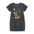 thumbnail image 1 of Cat in the Hat - Christmas Is A Family Thing  - Toddler And Youth Girls Fleece Dress, 1 of 4