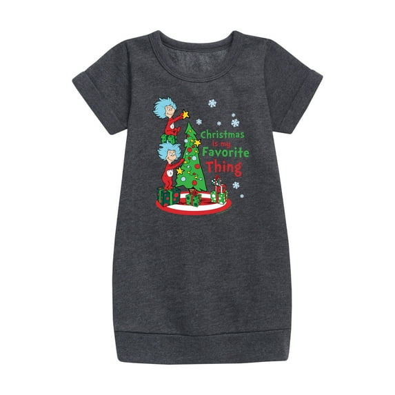 Cat in the Hat - Christmas Is A Family Thing - Toddler And Youth Girls Fleece Dress