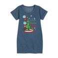 thumbnail image 1 of Cat in the Hat - Christmas Is A Family Thing  - Toddler And Youth Girls Fleece Dress, 1 of 5