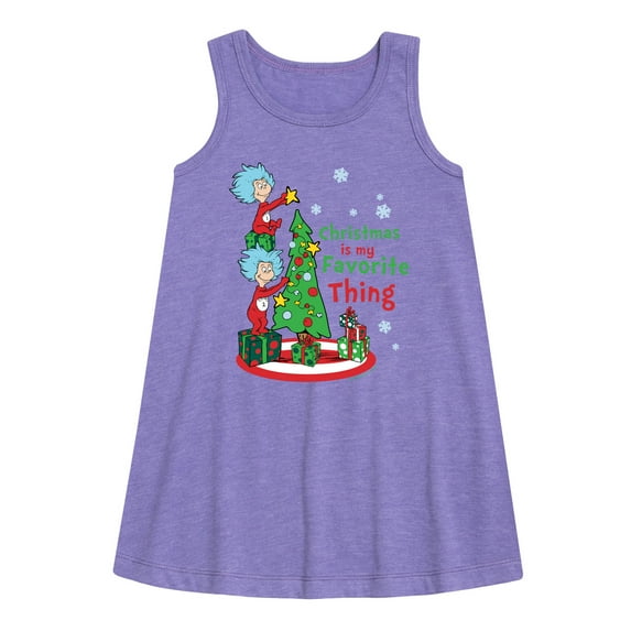 Cat in the Hat - Christmas Is A Family Thing - Toddler and Youth Girls A-line Dress