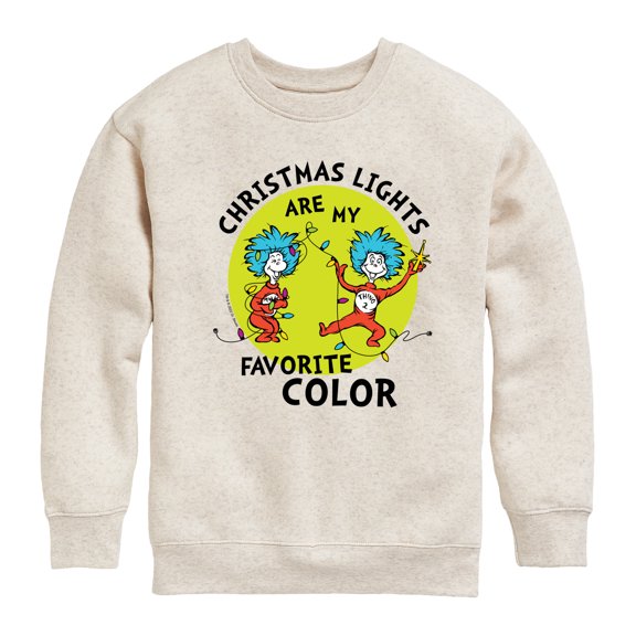 The Cat in the Hat - Christmas Lights Are My Favorite Color - Toddler And Youth Crewneck Fleece Sweatshirt