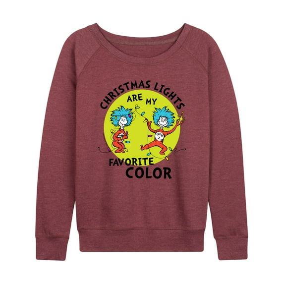 The Cat in the Hat - Christmas Lights Are My Favorite Color - Women's Raglan Graphic T-Shirt