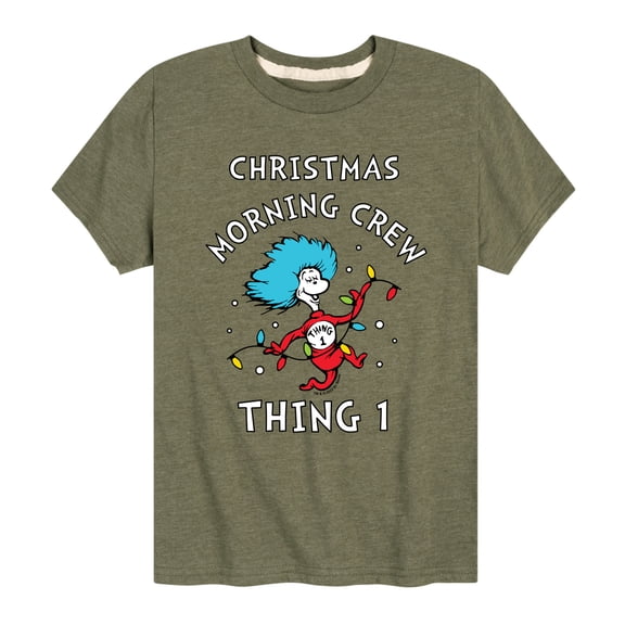 Cat in the Hat - Christmas Morning Crew Thing 1 - Toddler And Youth Short Sleeve Graphic T-Shirt