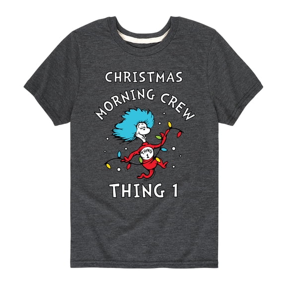 Cat in the Hat - Christmas Morning Crew Thing 1 - Toddler And Youth Short Sleeve Graphic T-Shirt