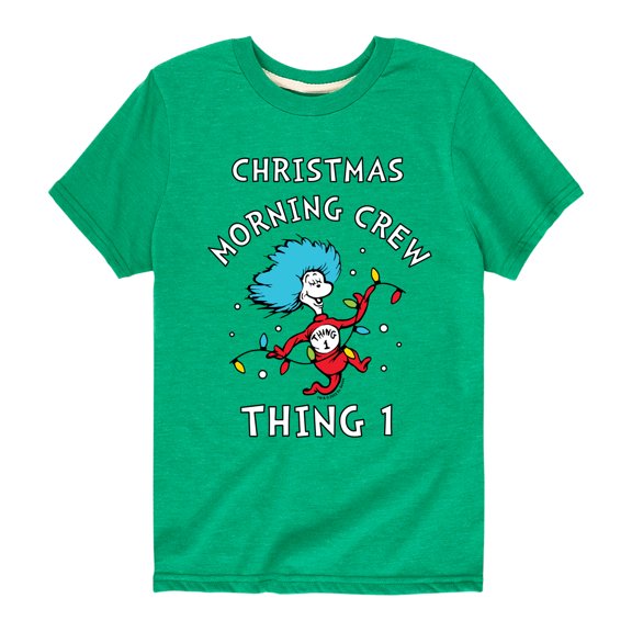 Cat in the Hat - Christmas Morning Crew Thing 1 - Toddler And Youth Short Sleeve Graphic T-Shirt