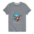 thumbnail image 1 of Cat in the Hat - Christmas Morning Crew Thing 1 - Toddler And Youth Short Sleeve Graphic T-Shirt, 1 of 5