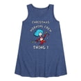 thumbnail image 1 of Cat in the Hat - Christmas Morning Crew Thing 1  - Toddler and Youth Girls A-line Dress, 1 of 5