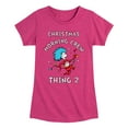 thumbnail image 1 of Cat in the Hat - Christmas Morning Crew Thing 2  - Toddler And Youth Girls Short Sleeve Graphic T-Shirt, 1 of 6