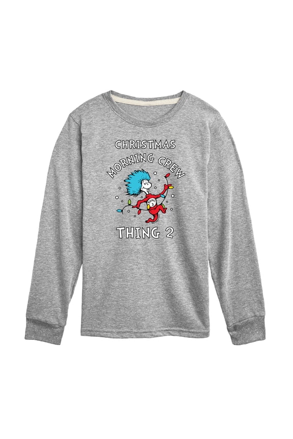 Cat in the Hat - Christmas Morning Crew Thing 2 - Toddler And Youth Long Sleeve Graphic T-Shirt