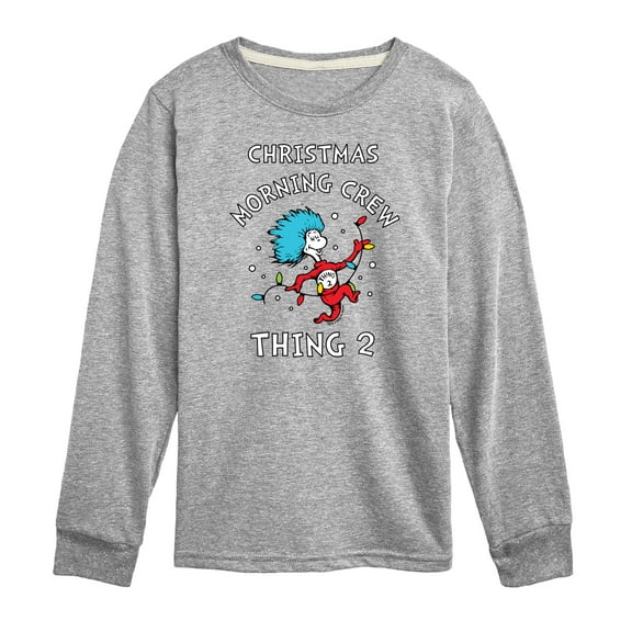 Cat in the Hat - Christmas Morning Crew Thing 2 - Toddler And Youth Long Sleeve Graphic T-Shirt