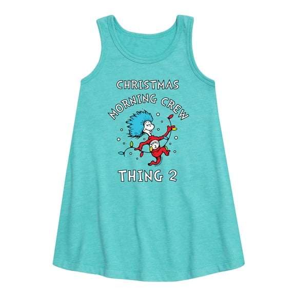 Cat in the Hat - Christmas Morning Crew Thing 2 - Toddler and Youth Girls A-line Dress