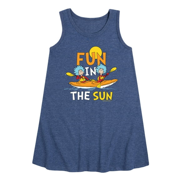 Cat in the Hat - Fun In The Sun Kayaking - Toddler & Youth Girls A-line Dress