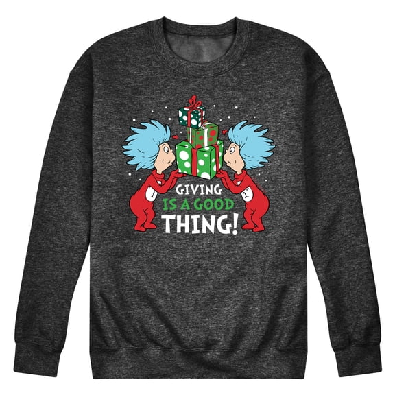 Cat in the Hat - Giving Is A Good Thing - Men's Crew Neck Fleece Pullover