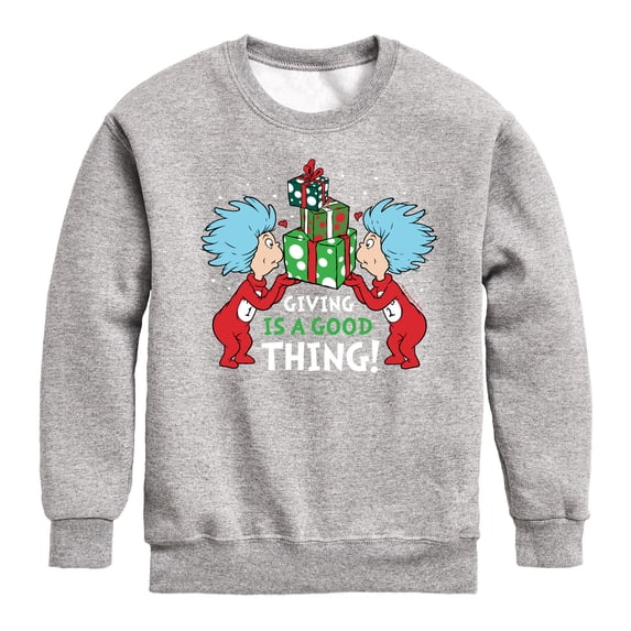 Cat in the Hat - Giving Is A Good Thing - Toddler And Youth Crewneck Fleece Sweatshirt