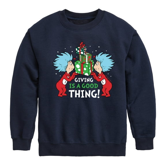 Cat in the Hat - Giving Is A Good Thing - Toddler And Youth Crewneck Fleece Sweatshirt