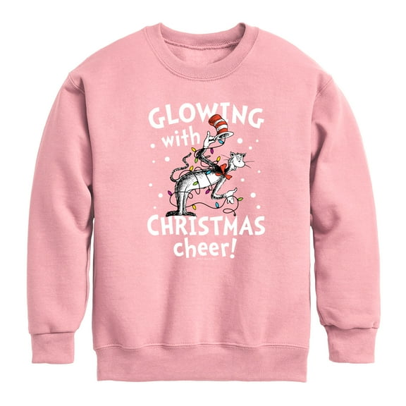 Cat in the Hat - Glowing Christmas Cheer  - Toddler And Youth Crewneck Fleece Sweatshirt