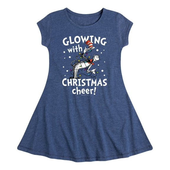 Cat in the Hat - Glowing Christmas Cheer - Toddler And Youth Girls Fit And Flare Dress