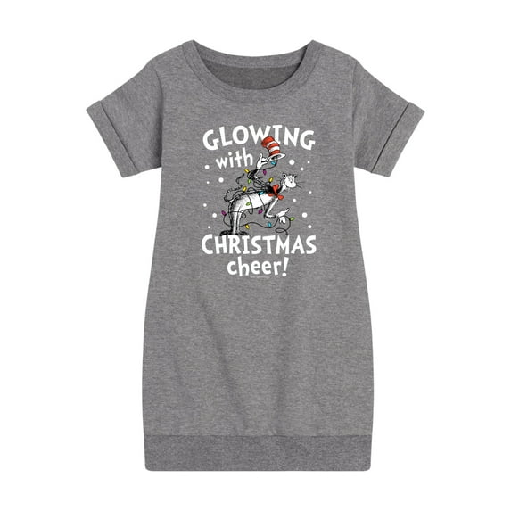 Cat in the Hat - Glowing Christmas Cheer - Toddler And Youth Girls Fleece Dress