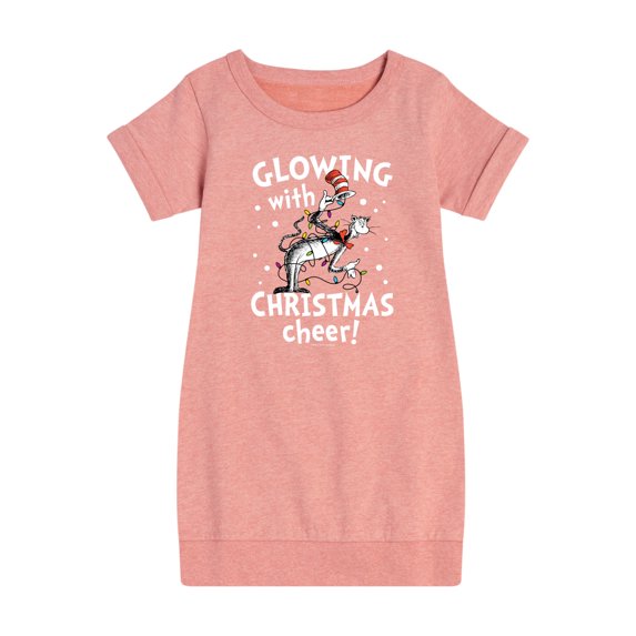 Cat in the Hat - Glowing Christmas Cheer - Toddler And Youth Girls Fleece Dress