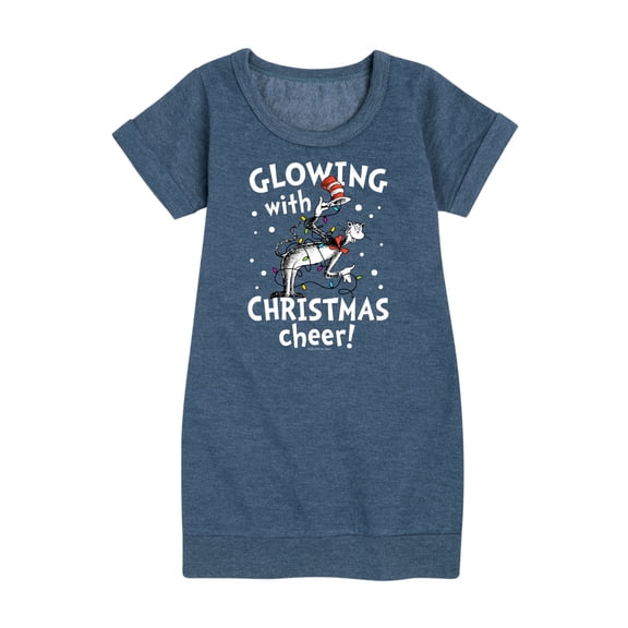 Cat in the Hat - Glowing Christmas Cheer  - Toddler And Youth Girls Fleece Dress
