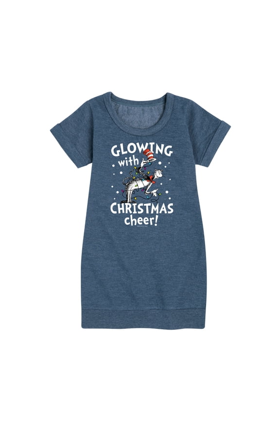 Cat in the Hat - Glowing Christmas Cheer - Toddler And Youth Girls Fleece Dress