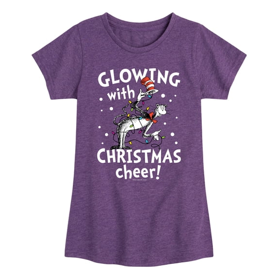 Cat in the Hat - Glowing Christmas Cheer - Toddler And Youth Girls Short Sleeve Graphic T-Shirt