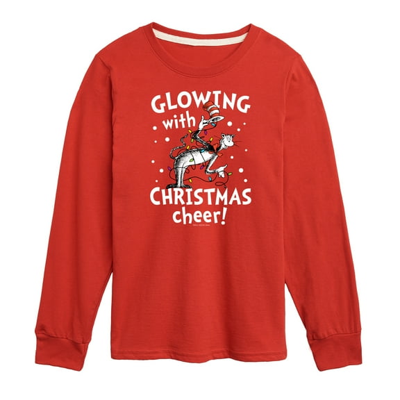 Cat in the Hat - Glowing Christmas Cheer - Toddler And Youth Long Sleeve Graphic T-Shirt
