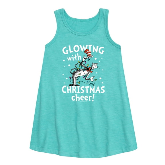 Cat in the Hat - Glowing Christmas Cheer - Toddler and Youth Girls A-line Dress